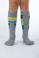 Otroške nogavice MERINO SPECIAL Storžič, sive MIX "Hike your own hike"