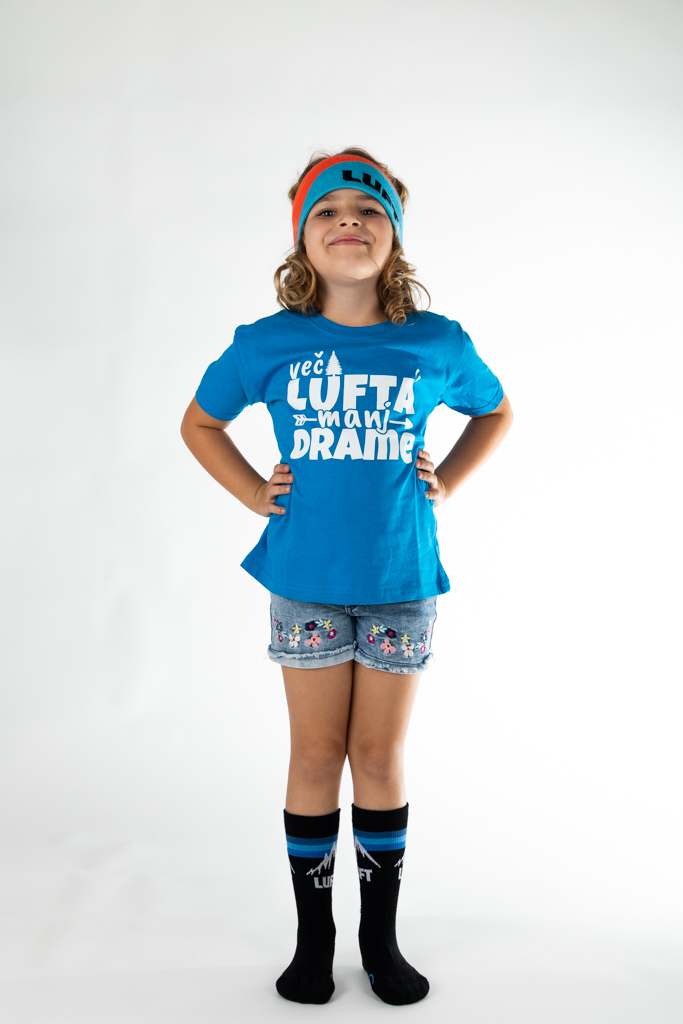 Otroške nogavice MERINO SPECIAL Storžič, črne/modre črte