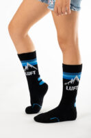 Otroške nogavice MERINO SPECIAL Storžič, črne/modre črte