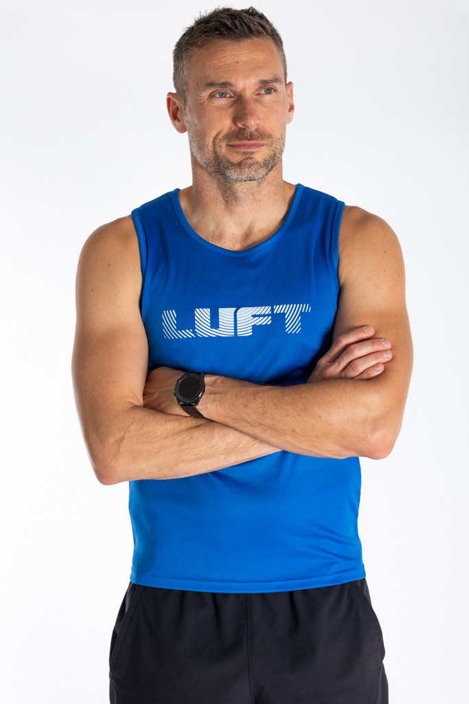 MOŠKA ACTIVE DRY ŠPORTNA MAJICA - BREZ ROKAV MODRA