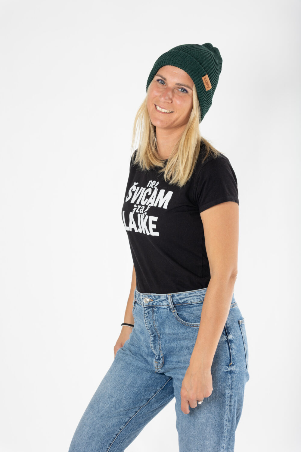 LUFT Flow pletena kapa zelena