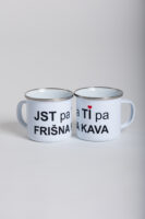 Emajlirana šalčka »JST pa TI pa FRIŠNA KAVA«
