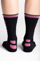 Zimske MERINO nogavice, črno/roza