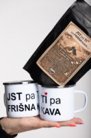 Emajlirana šalčka »JST pa TI pa FRIŠNA KAVA«