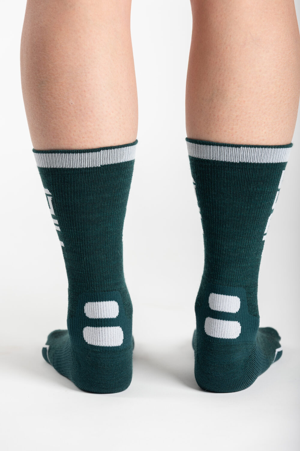 Zimske MERINO nogavice, zelene/ bele