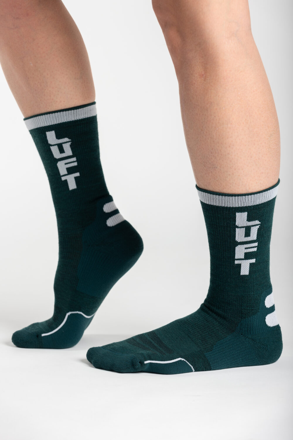 Zimske MERINO nogavice, zelene/ bele