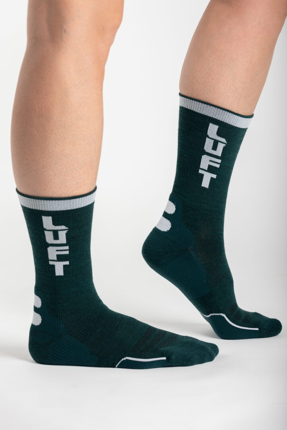 Zimske MERINO nogavice, zelene/ bele