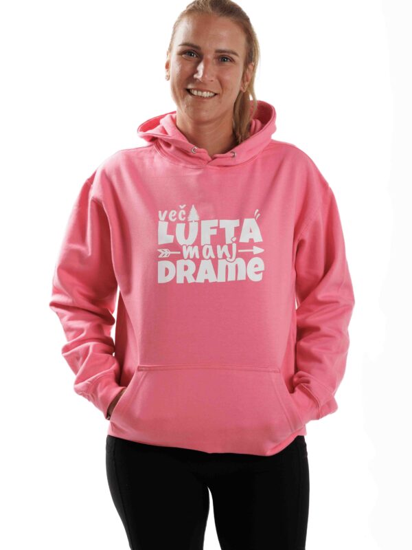 Pulover s kapuco Več lufta manj drame, Roza