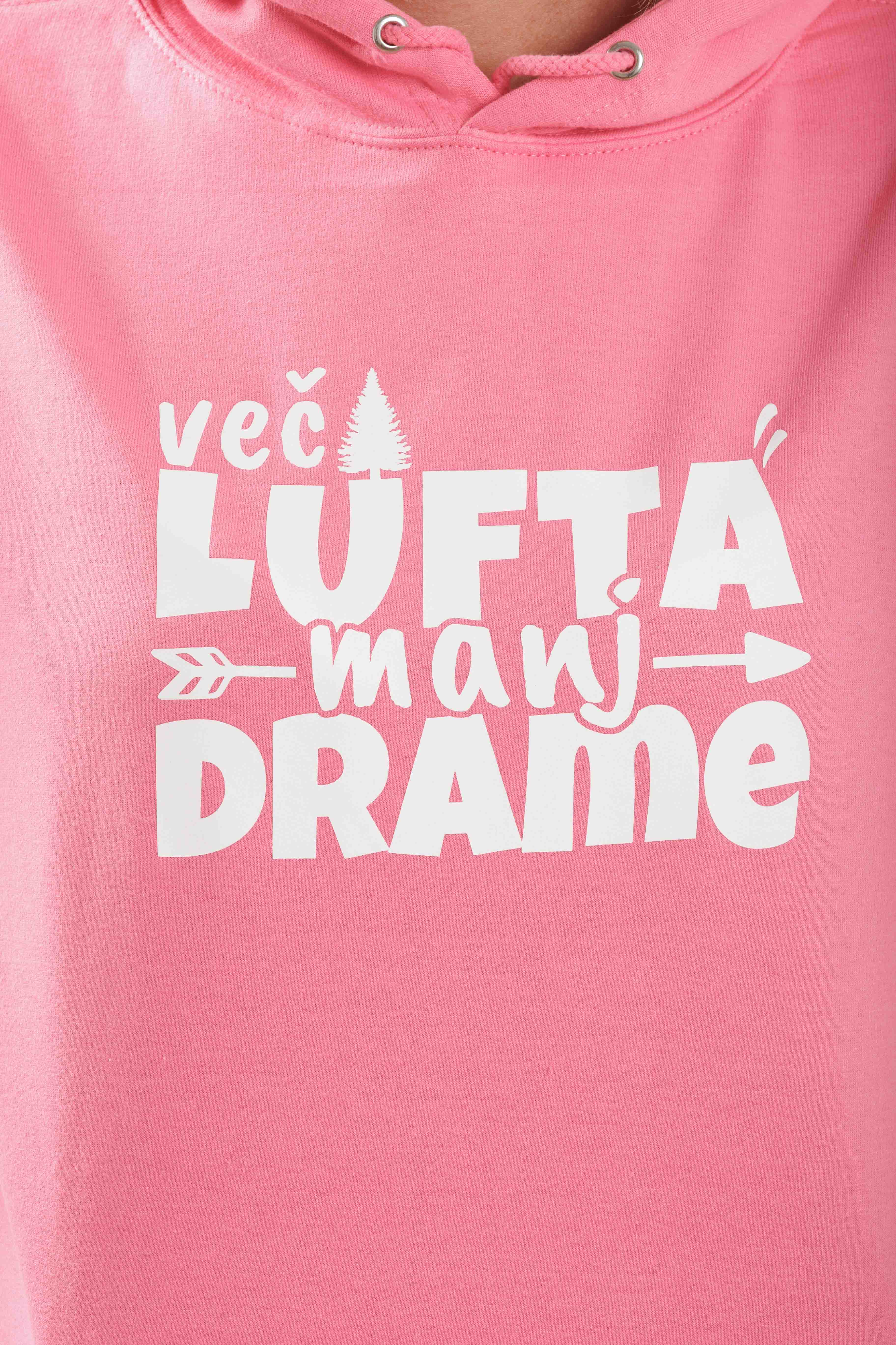 Pulover s kapuco Več lufta manj drame, Roza